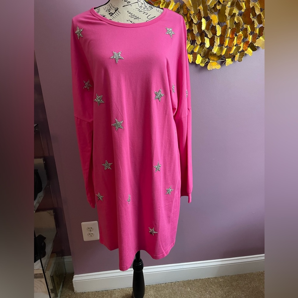 Pink Shirt Dress, size L.
